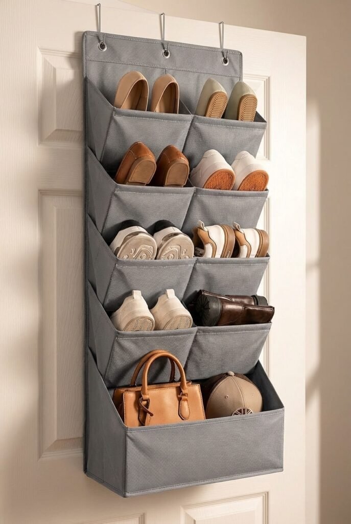 over the door organizer hanging rack declutter hidden storage ideas solutions