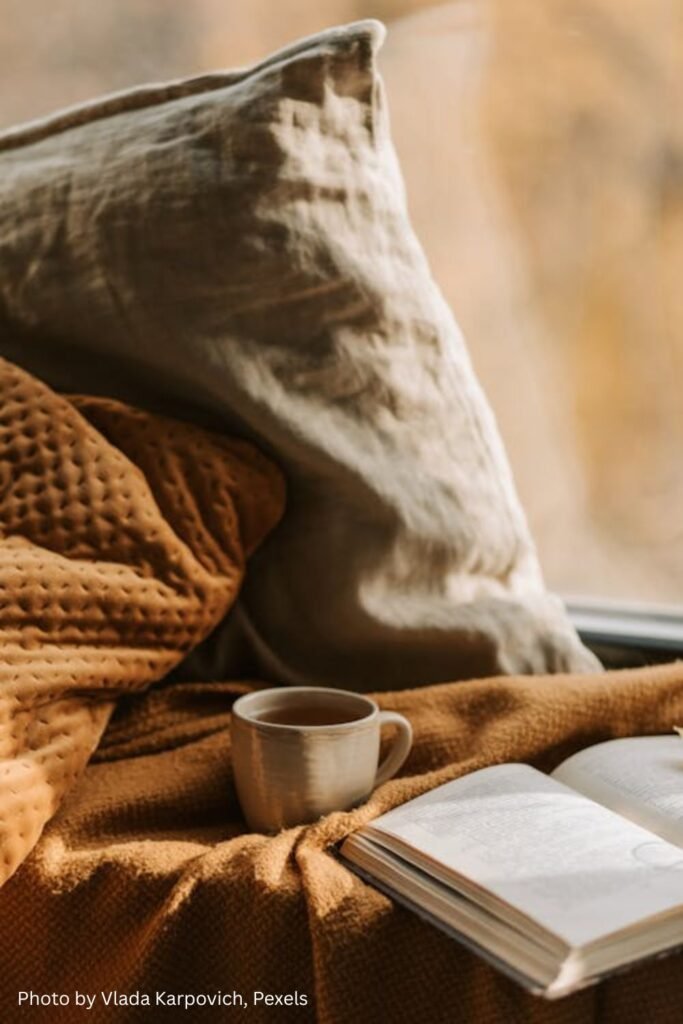 cozy reading corner slow living home idea
