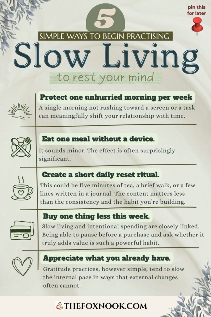 ways to begin a slow living lifestyle