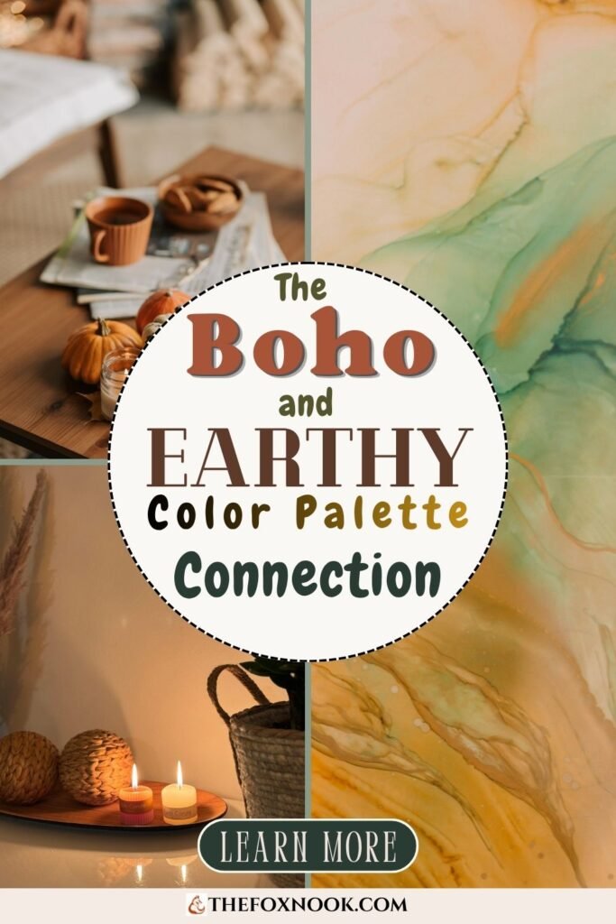 boho earthy color palette connection for home decor desing