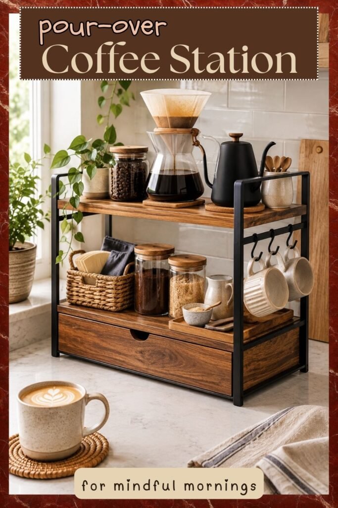 pour over coffee station for home counter top ideas kitchen decor